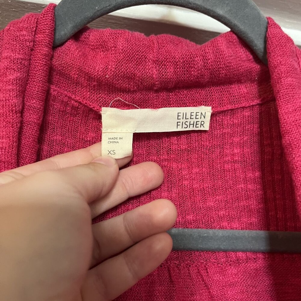 Eileen Fisher Linen Blend Pink Cardigan Womens Size XS - Picture 4 of 5